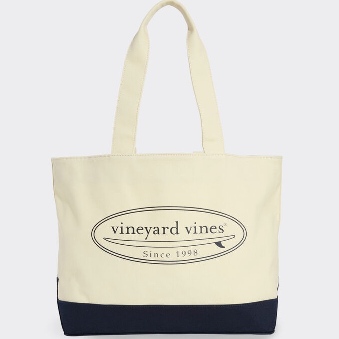 Vineyard Vines Classic Surf Logo Tote Bag: Cotton Canvas, X-Large - $118 Msrp